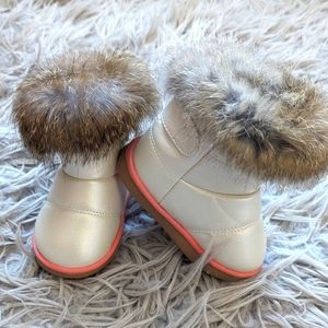 Girl's Snow Boots Toddler Boots Kids Warm Winter Boots Fur Lined Waterproof Boot